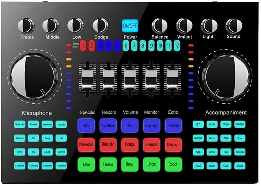 Computer Phone Voice Changer Live Sound Card Mixer Board Streaming Audio 5.0 Universal