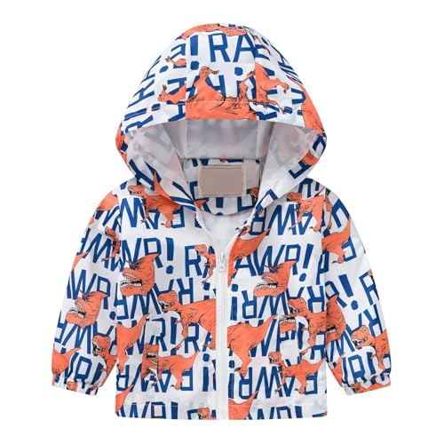 Toddler Girl Fall Clothes Cute Graphic Windbreaker Boys Girls Windproof Hooded Jacket Fashion Light Jacket Kids Rain Coat