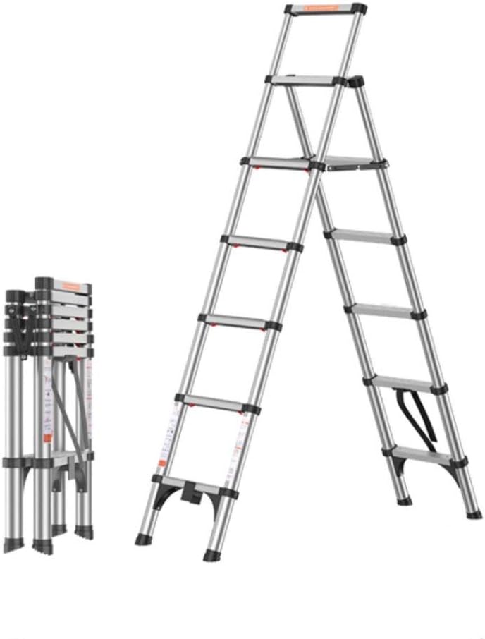 Telescoping Extension Ladder, Telescoping Ladders Aluminum Alloy Telescopic Ladder Household Folding Step Ladder Herringbone Ladder for Indoor Multifunctional 5 Ladder Thickening a