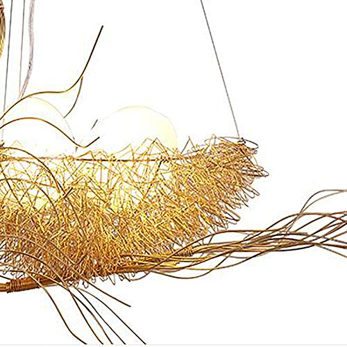 Plafonnier suspendu or en aluminium avec éclairage design cygne à double diffusion