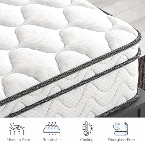 Image of Vesgantti Mattress Twin Size 9 Inch, Cool Sleep Hybrid Mattress in a Box