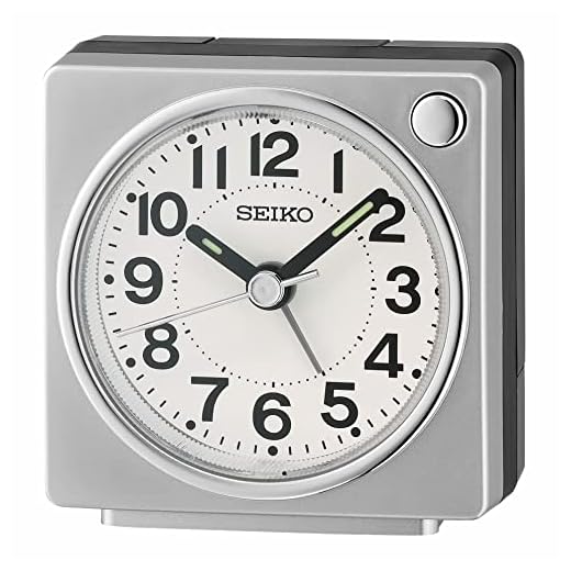 Seiko Fuji Dark Bedroom Alarm Clock, Silver