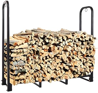 Elevon Firewood Rack Stand 4Ft. Heavy Duty Logs Holder for Outdoor Indoor Fireplace Metal Wood Pile Storage Stacker Organizer