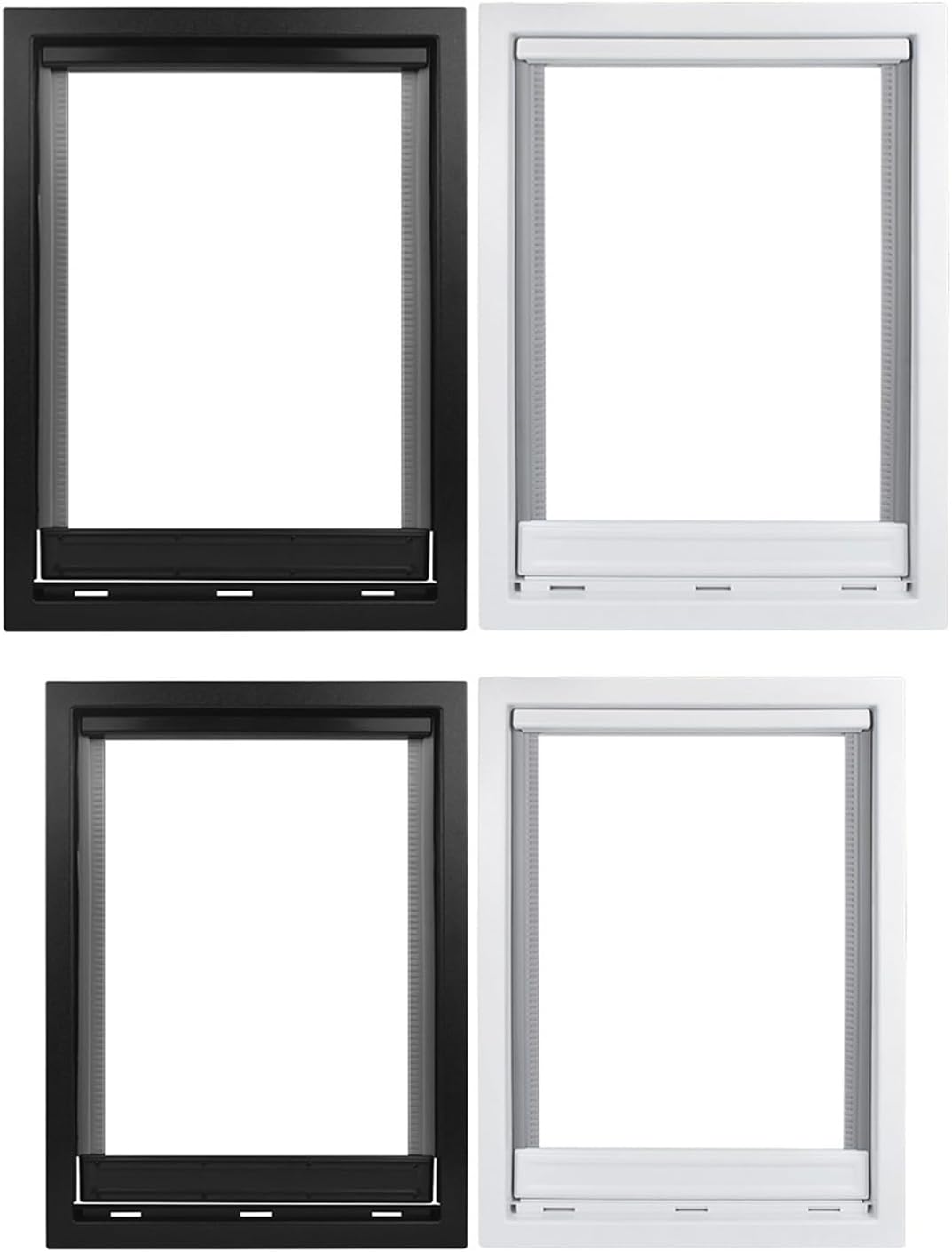 Aluminum Frame Dogs Cats Pet Flap Door Passing Freely Lock Self Closing Porch Door for Balcony Home