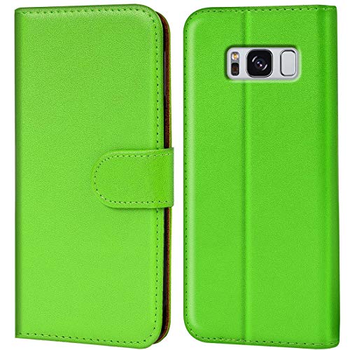 Verco custodia per Samsung Galaxy S8 Plus, Case per Galaxy S8+ Cover PU Pelle Portafoglio Protettiva, Verde