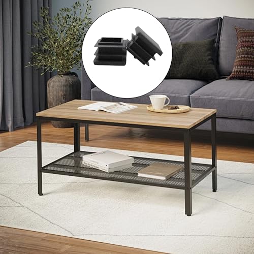 Image of Septe 1 inch Square Plastic Plugs,Black Tubing End Plastic Caps for Square Tube, Chair Legs, Table Legs(30Pcs)
