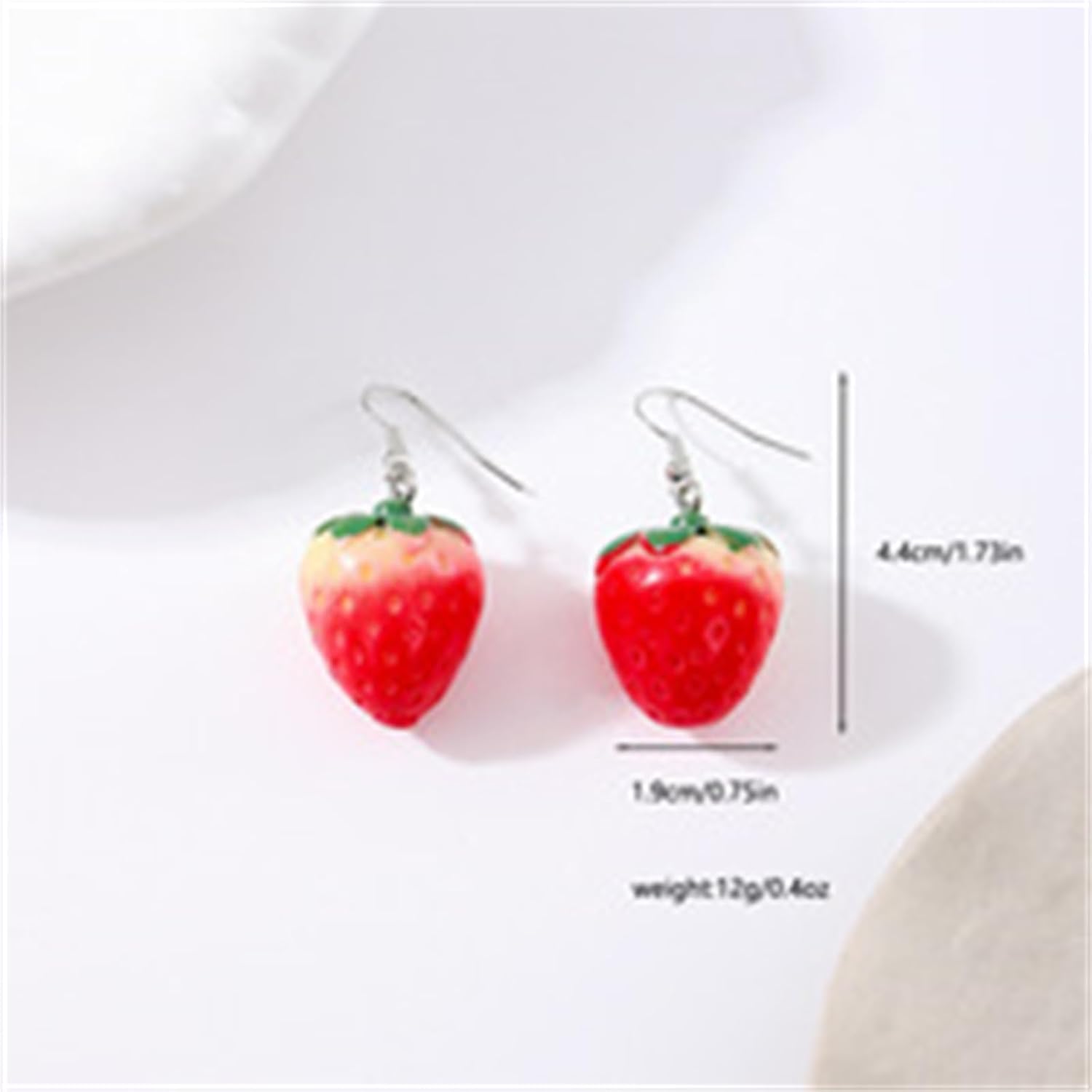 Red Strawberry Earring for Women Cute Lifelike 3D Fruit Resin Simulation Red Strawberry Drop Dangle Earrings Jewelry Gifts - Image 4