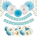 It's A Prince Baby Shower Decorations for Boy - 55 Piece Boys Baby Shower Decoration Kit Blue/White/Gold/Rose Gold. Premium Quality.
