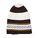 TheKufi® Soft White and Dark Brown with Rust Brown Lines Nylon Stretchy Textured Kufi Hat Skull Cap Dotted Lines (3XL -24.5