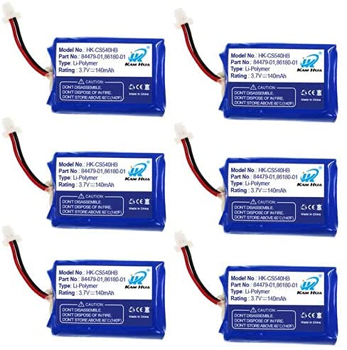 CS540, C054 Replacement Battery, KAMHUA 84479-01, 86180-01 Replacement Battery for Plantronics CS540, C054 Headset (Pack of 6)