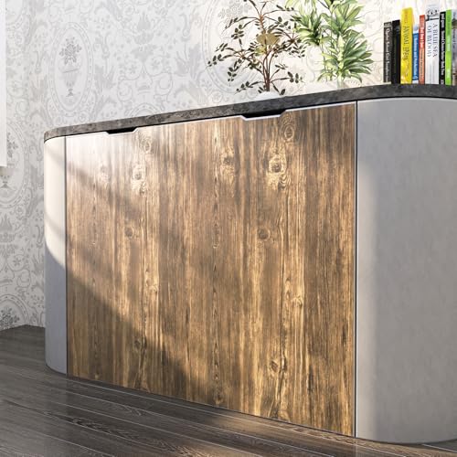 YENHOME Folia samoprzylepna na meble o wyglądzie drewna, brązowa, 81 x 500 cm, folia do mebli, brązowa, tapeta kuchenna, imitacja drewna, folia dekoracyjna na biurko, parapet, szafy