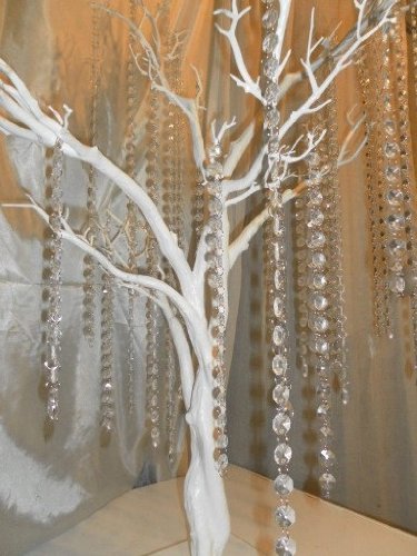 33 Feet Iridescent Crystal Acrylic Gems Bead Strands Wedding Table Centerpieces Wishing Tree Garland - Thumbnail 2