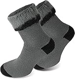 Polar Husky® 3 Paar Super Warme Thermo Socken! Vollplüsch/Perfekt geeignet für Stiefel Farbe Extrem/Hot/Grau/Schwarz Größe 39/42