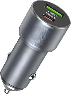 Carregador Veicular Universal 38W Turbo Com 2 Entradas 1 USB + 1 USB-C Carga Ultra Rápida Entrada 12V 24V Power Delivery+Quick Charge 3.0 Cor Prata E&A