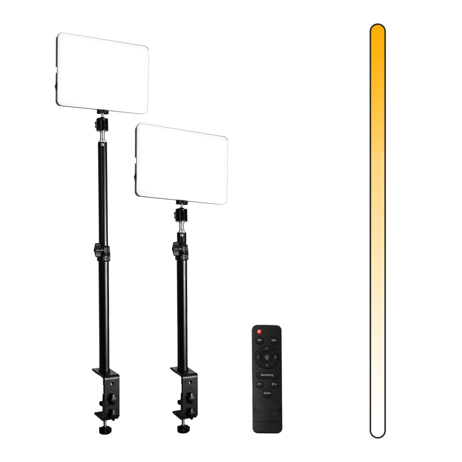 【20W2 Pack】 RAUBAY LED Video Panel Light with Desk Mount Stand Kit 2