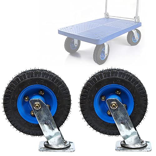 Roulettes pivotantes robustes à double roulement avec pneus pneumatiques - 2