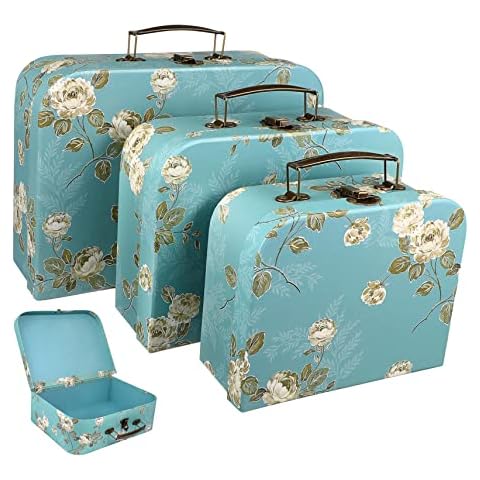 Housoutil Decorative Vintage Storage Suitcase Set Cover