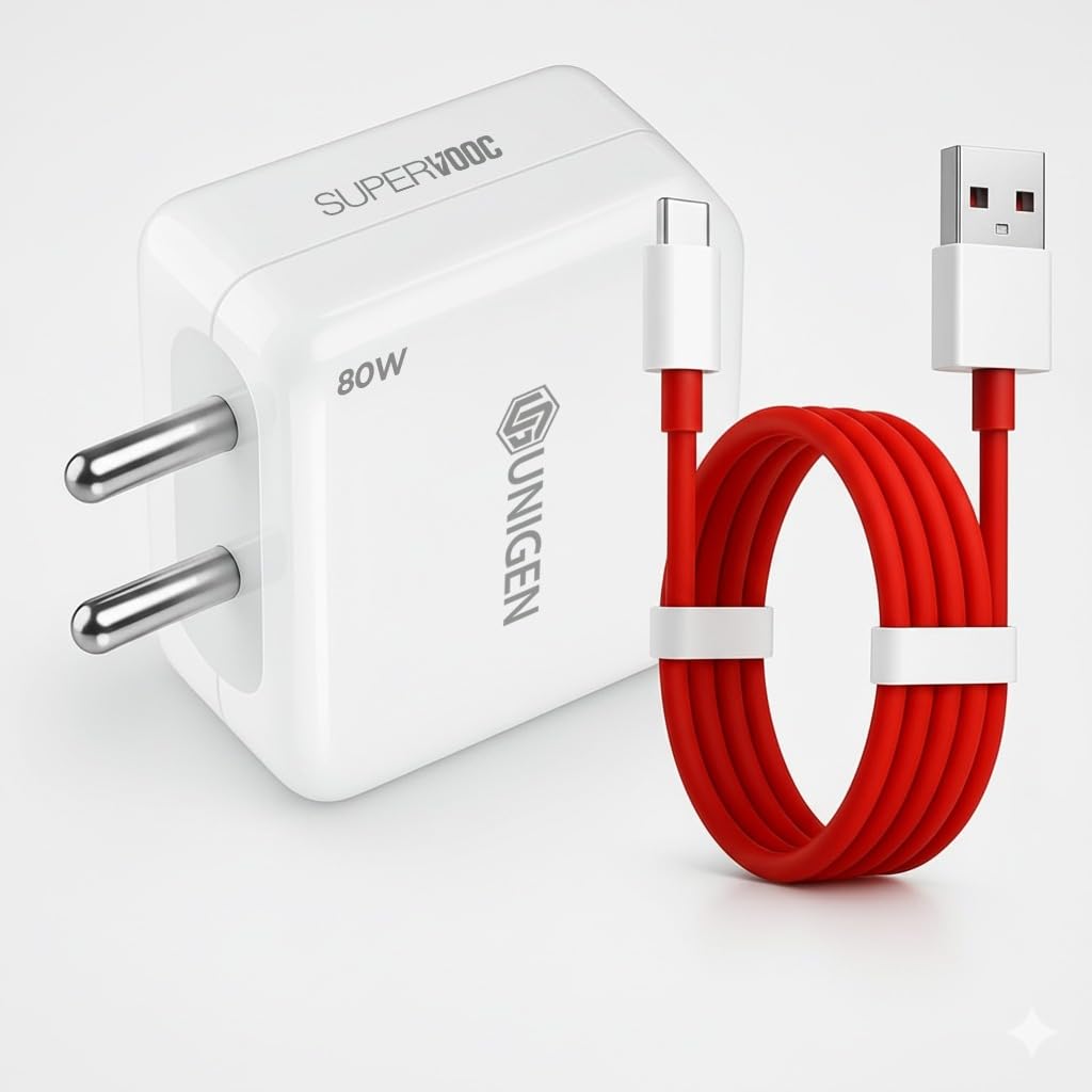 UNIGEN 80W SuperVOOC Fast Charger with 1M Type C Cable Ultra…