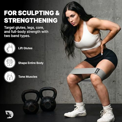 Image of DMoose Fitness Hip Circle Band, Set of 3 Booty Bands for Women & Men, Cloth Resistance Bands to Exercise Butts, Glutes & Legs, Perfect for Yoga, Pilates, Strength Training & Home Gym Workout