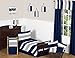Navy Blue, Gray and White Fabric Memory/Memo Photo Bulletin Board for Stripe Collection