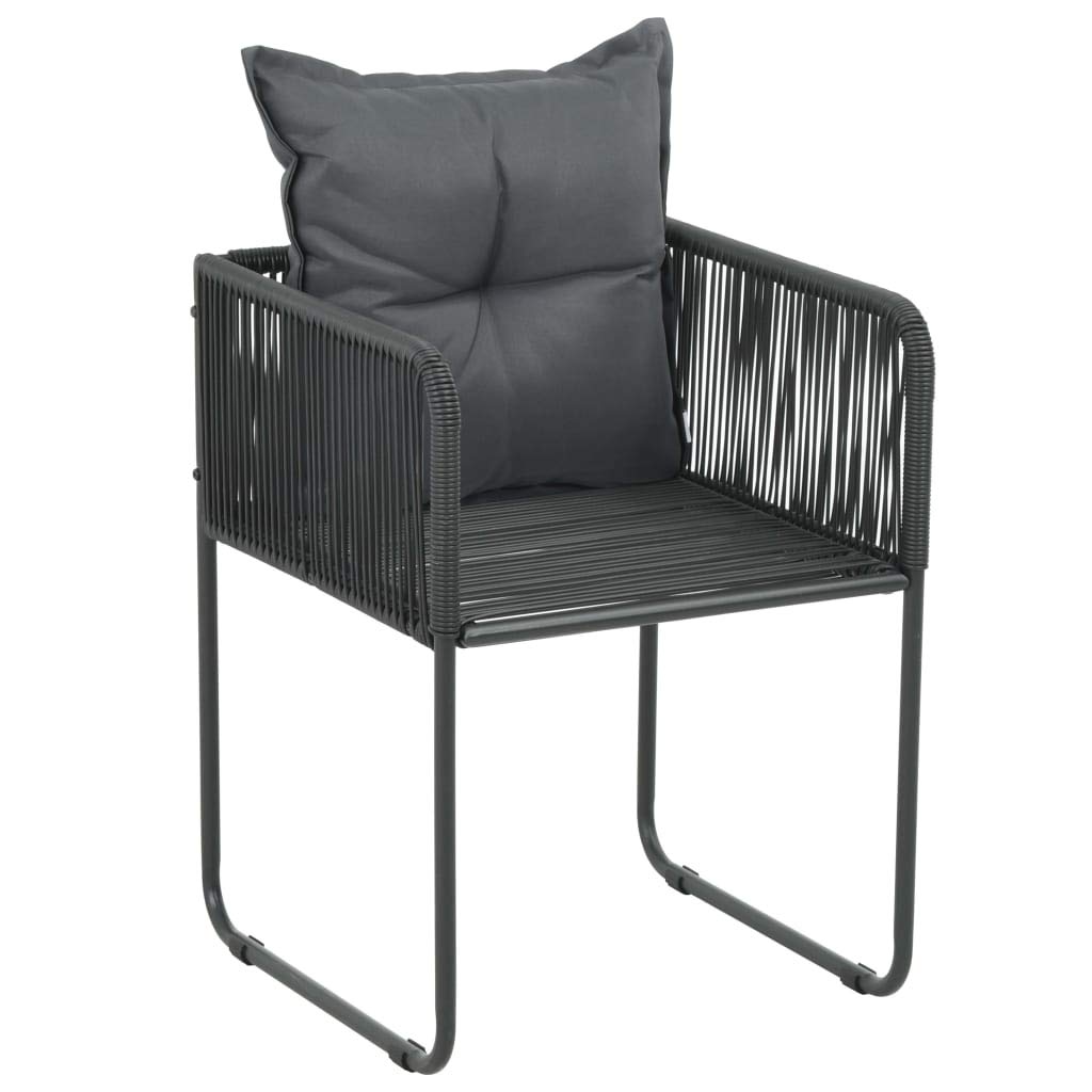 Gartenmöbel Set Gartenlounge Outdoor 5-TLG. Garten-Essgruppe PVC Rattan Schwarz und Braun