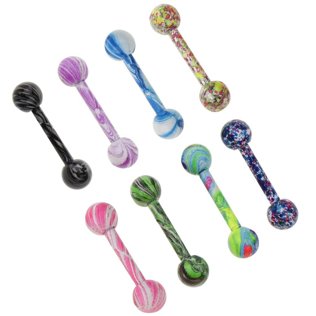 styleheaven 8 Pieces Stainless Steel Tongue Lip Bars Rings Barbell Ear Piercing Jewelry 16G |Jewelry & Watches | Fashion Jewelry | Body Jewelry | Body Piercing Jewelry-picture-44