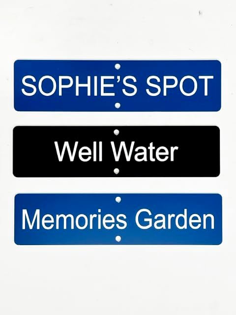 Miniatura 4 de Letrero personalizado para jardín. Placa de jardín personalizada. 8 x 2 pulgadas. Fabricado en Estados Unidos # J0206