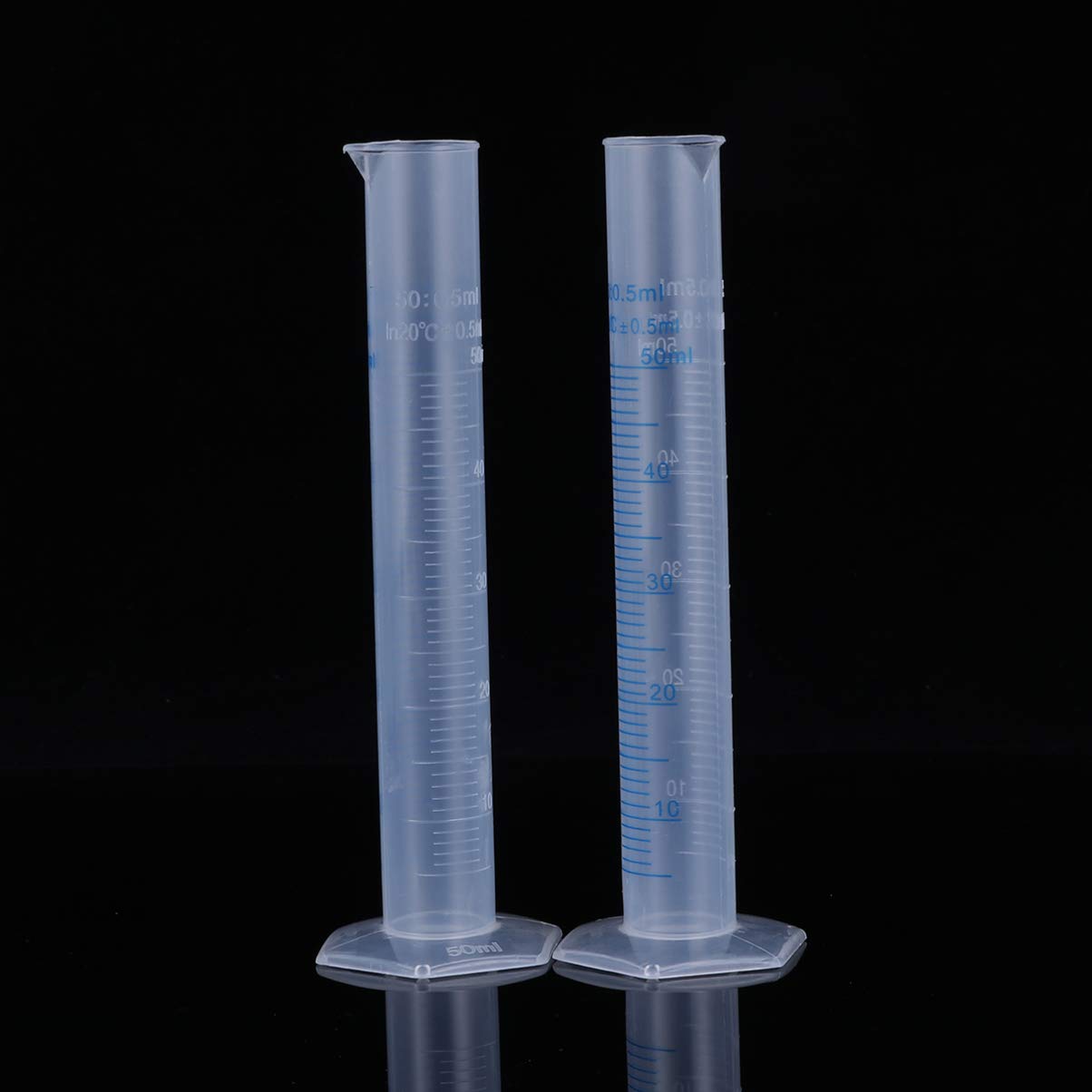 Cabilock 5 Piezas Cilindros de Medición Probeta Plástica Graduada Transparente con Base Hexagonal