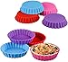LF- 8 sztuk Silikonowe Patelnie do ciastek, Non-Stick Okrągły Formy Ciasto, Okrągłe formy do pieczenia flane do muffin, Quiche, Pie, Tarta jaja (4 cale) Kształt ciasta