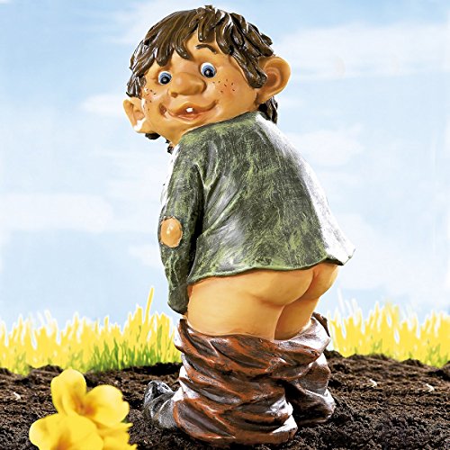 Preisvergleich Produktbild TRI Gartenfigur Frechdachs, Gartenzwerg Gartenfigur Dekofigur Skulptur Dekoration, wetterfest, Kunststein, 20 x 34 x 16 cm