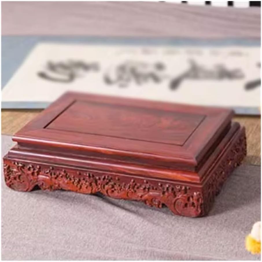 Plant Shelf, Teaware Display Base, Vase Bonsai Red Sandalwood Bracket for Home Office Decoration(Small)