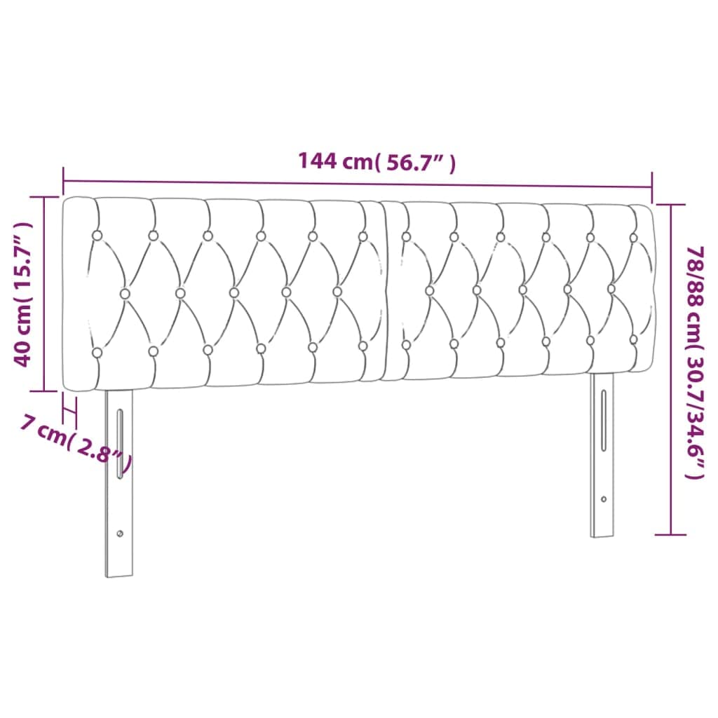 vidaXL Hoofdborden 2 st 72x5x78/88 cm fluweel lichtgrijs, hoofdeinde, houten hoofdeinde, bedonderdeel, houten hoofdbord, slaapkamermeubel