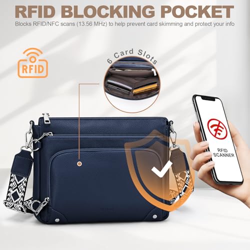 Image of SYTRAH Anti-Theft Crossbody Purse for Women, Crossbody Shoulder Bag with Built-in Wallet & RFID Blocking for Travel Workout