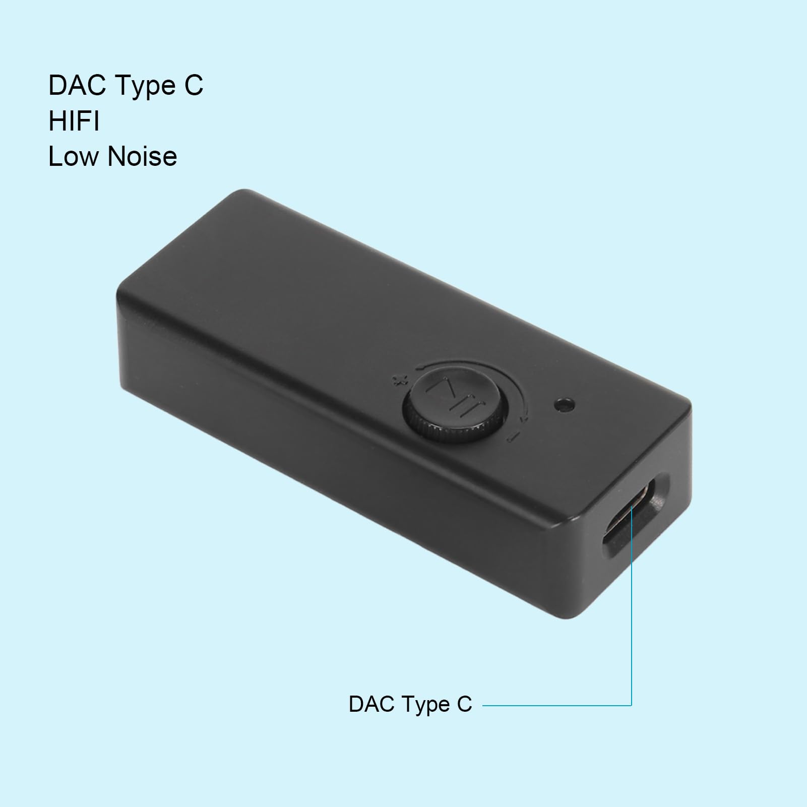 Amplificatore per cuffie ad alta risoluzione, compatto e piccolo, adattatore DAC per computer portatile e lettore, nero, 55 x 25 x 12 mm