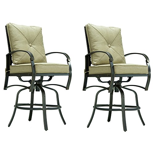 GOWE Bar Chair with Back and Seat Cushion, Set of 2