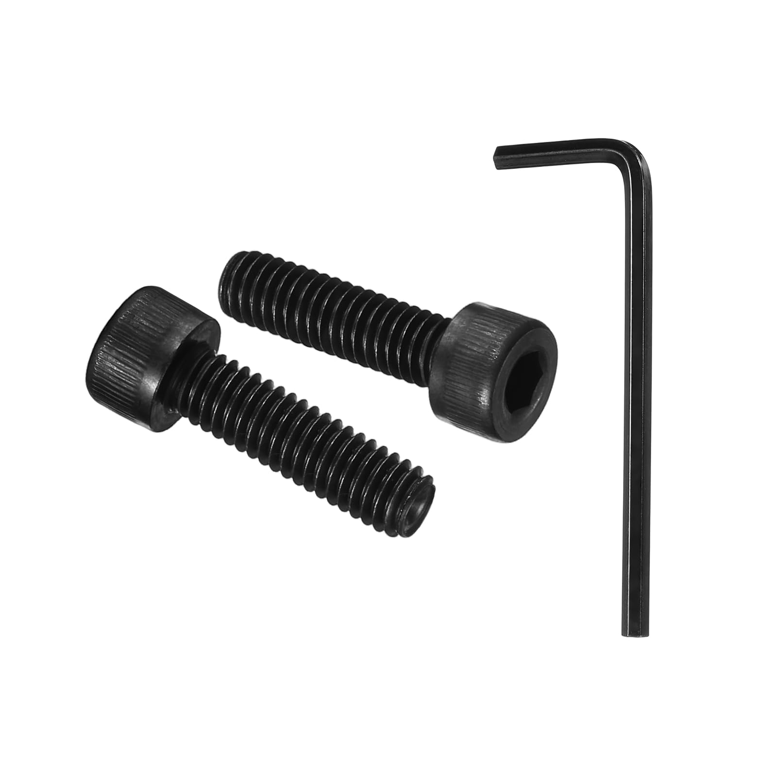 PATIKIL M4 x 14mm Hex Socket Head Cap Screws Bolts, 100Pcs Carbon Steel Furniture Bolts Full Thread Hex Socket Head Cap Screws with Hex Spanner for Furniture, Black