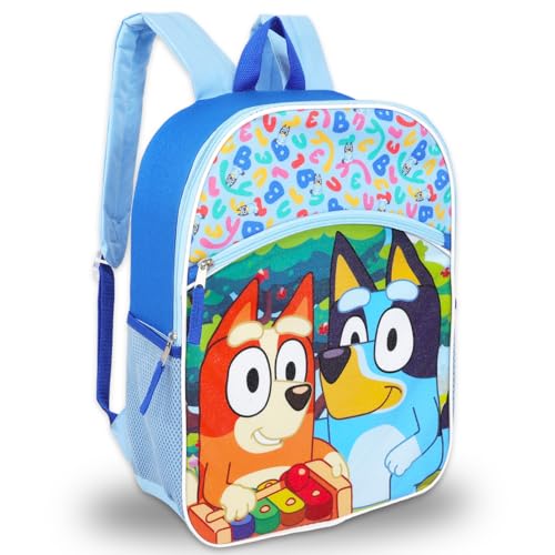 Bluey Backpack with Lunch Bag Set - Bundle with 16” Backpack, Lunch Box, Water Bottle, Stickers, More | Bluey and Bingo School Bag for Kids, Girls2