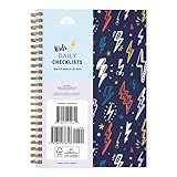  Lista de tareas diarias para hacer lista de tareas para niños Planificador de gestión de tiempo Cuaderno por Bright Day Non-Dated Flex Cover Spiral Organizer 8.25 x 6.25 (pernos de relámpago)