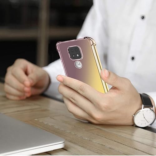 Miniatura 6 de Funda para Moto G9 Play, Motorola G9 Play con protector de pantalla de vidrio templado, lindo degradado transparente delgado, a prueba de golpes,