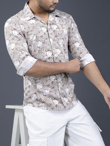 Image of Nobel Monk Men's Full Sleeve Printed Casual Shirt |Regular Fit | Polo Shirt for Men