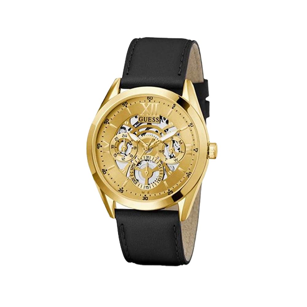 GUESS Leather Analog Gold Dial Men Watch-Wgusgw0389G2, Black Band (B09WYT1DG7) Amazon Price History, Amazon Price Tracker