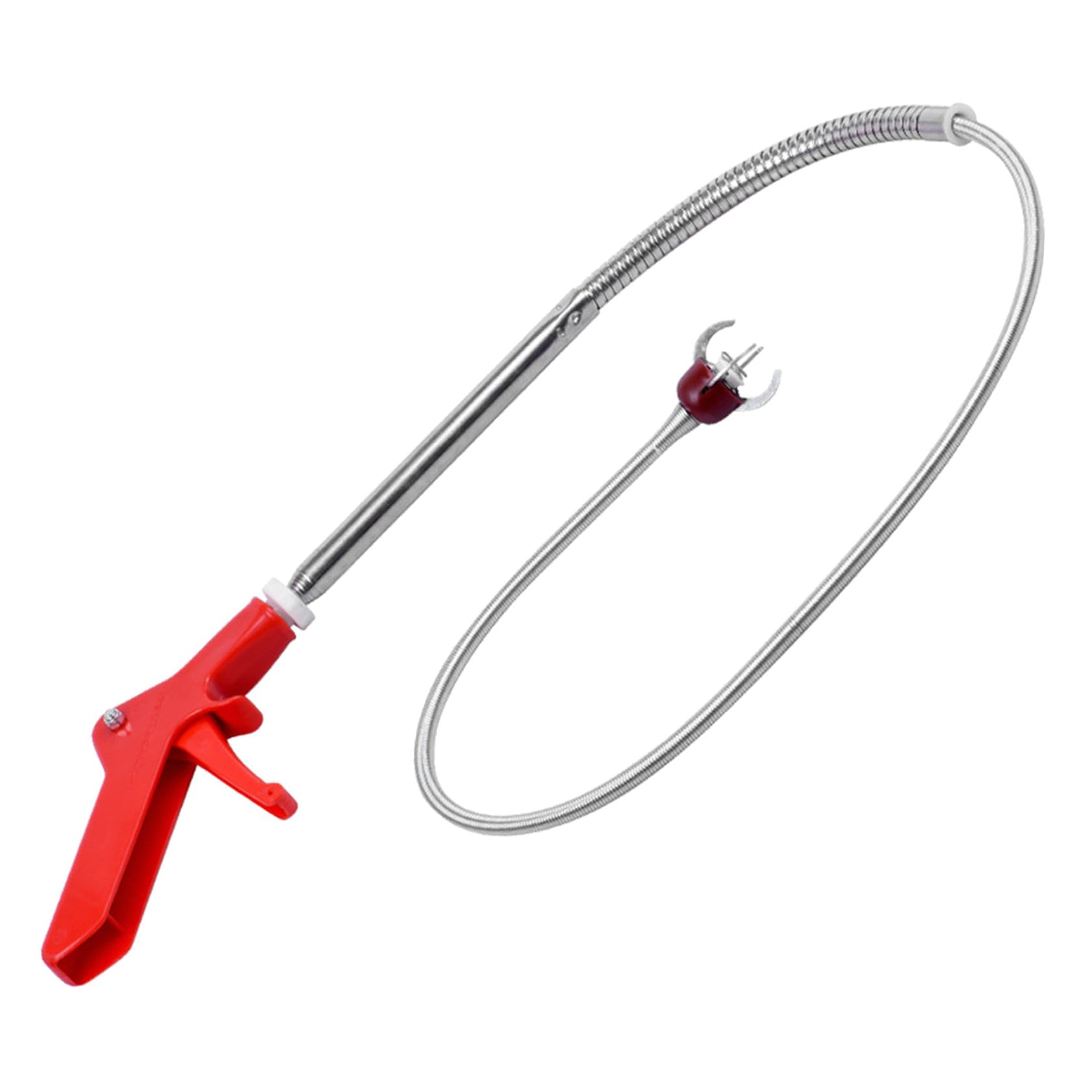 VILLCASE Herramienta de Limpieza para Inodoro 130 Cm Cuatro Garras, Barrena Flexible para Desatascar Tuberías y Drenajes, Removedor de Obstrucciones para Hogar y Baño