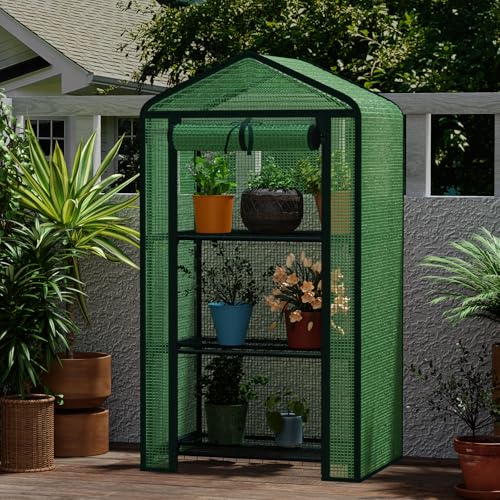 TianC beauty Greenhouse for Indoor Outdoor, Small Plastic Plant Green House 3-Tier Rack Stand Portable Greenhouses with Durable PE Cover for Seedling - Image 7