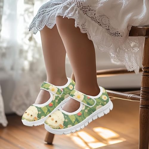 Cartoon Children's Single Buckle Casual Shoes Girls Slip On Outdoor Shoes Breathable Waking Shoes Lightweight Travel Shoes for Little Kids SizeUS 11-154