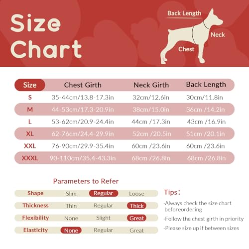 Hundemantel XXL, Hundepullover für große Hunde mit Bauchschutz, Winteranzug für Hunde, Fashion & Sports (Rot, 2XL)