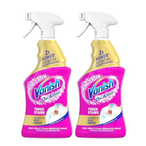 Vanish Gold Oxi Action Multi Degreaser Spray for Tough Stubborn Stains, 950ml (Pack of 2), Pre-Treat, Our Best for Oil & Grease, 30 Seconds Stain Removal, For both Colours and Whites, Bleach Free