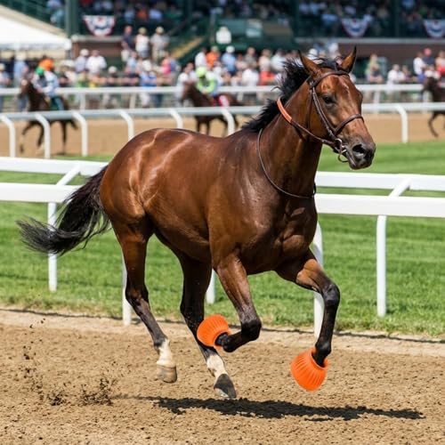Image of Abbylike Bell Boots for Horses 1 Pair /2 Pair Available, Protect Against Hoof Impact Trauma, Rubber Bell Boots Horse Care for Turnout, No Rub Design Wrap Hook and Loop