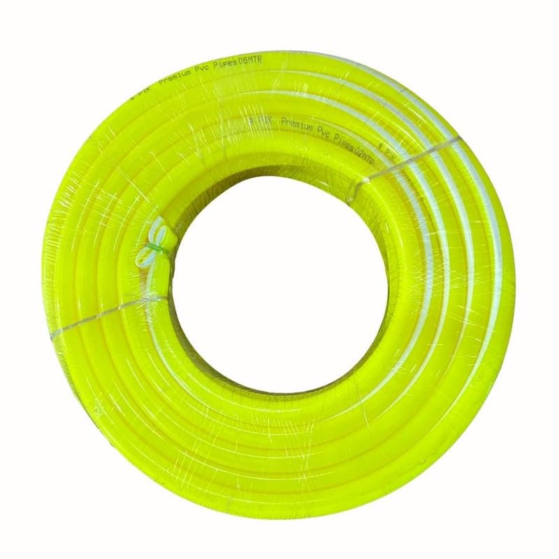 PIK Premium PVC garden water pipe - Size 1/2 inch, 15 Meters long, Bright Lemon Yellow and white striped color | With Accessories clamps & connector | Lightweight, durable & flexible (B0CK4LKKX4) Amazon Price History, Amazon Price Tracker