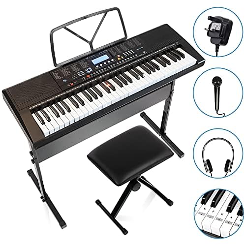 Hadwin 61 Lighted Keys Piano Keyboard, Interactive Teaching Music