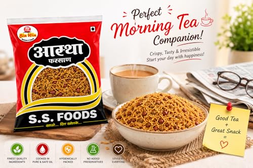 Image of Bin-Win Aastha Indori Farsan Namkeen, Crispy Indian Snack with Besan, Peanuts and Traditional Spices, No Added Preservatives, 500g